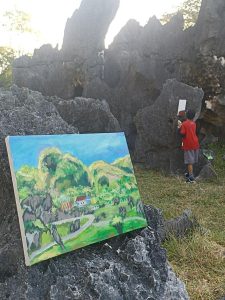 Karya lukisan dari peserta kegiatan Piknik Seni Rupa Behind the Beauty ARTifact Project