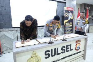 Proses penandatanganan Memorandum of Understanding (MoU) antara Polda Sulsel dan PT. Masmindo Dwi Area (MDA) . Dok: MDA