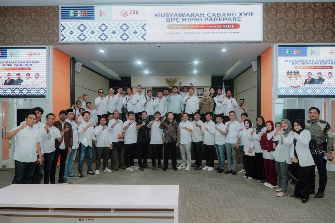 Foto bersama selepas musyawarah cabang. Dok: BPC HIPMI Parepare