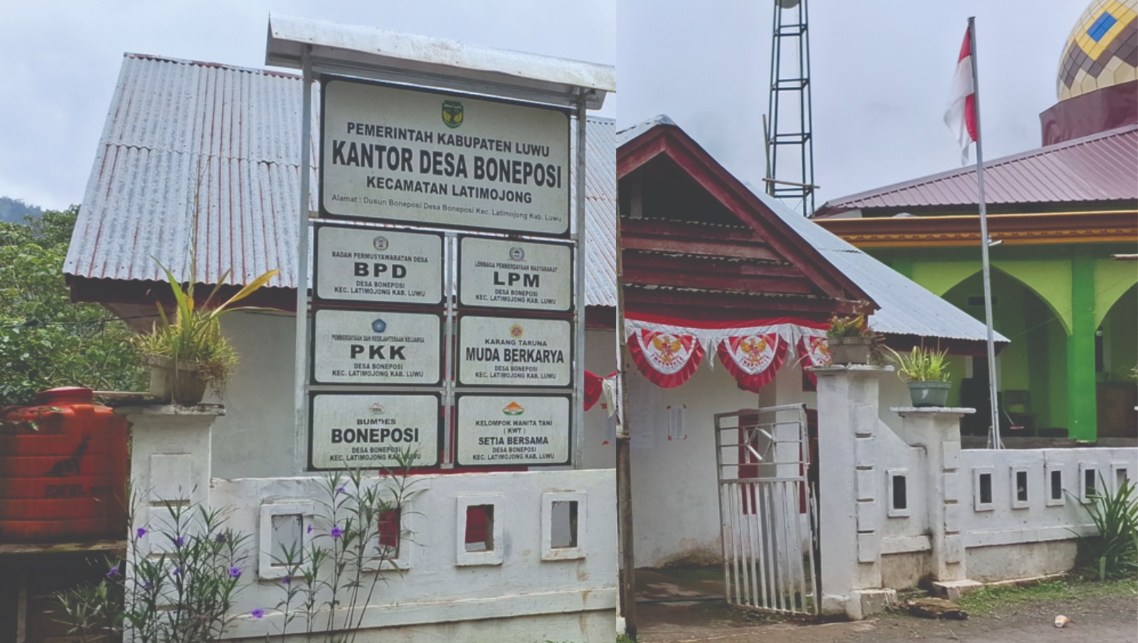 Kantor Desa Boneposi berada di samping Masjid An Nur. Dok: Maupa.id